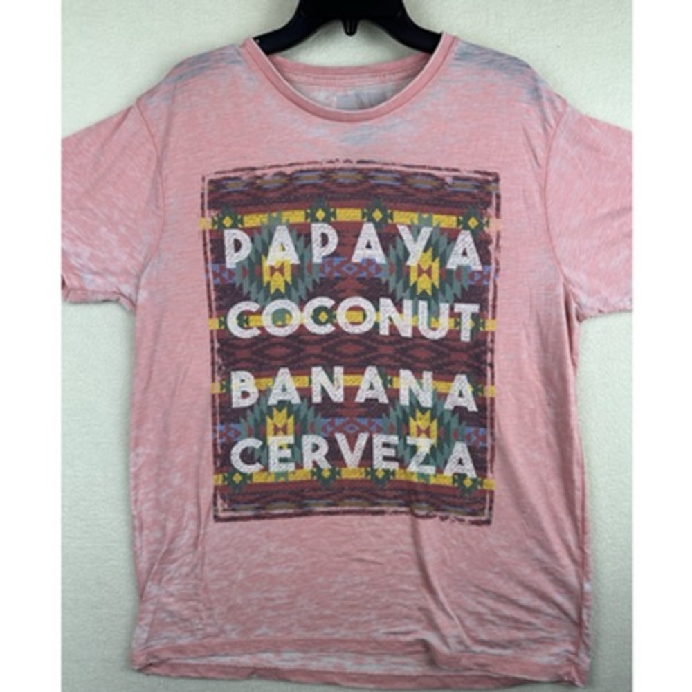 Cedar Wood State Mens Graphic T Shirt Large Orange Cream Papaya Coconut Cerveza